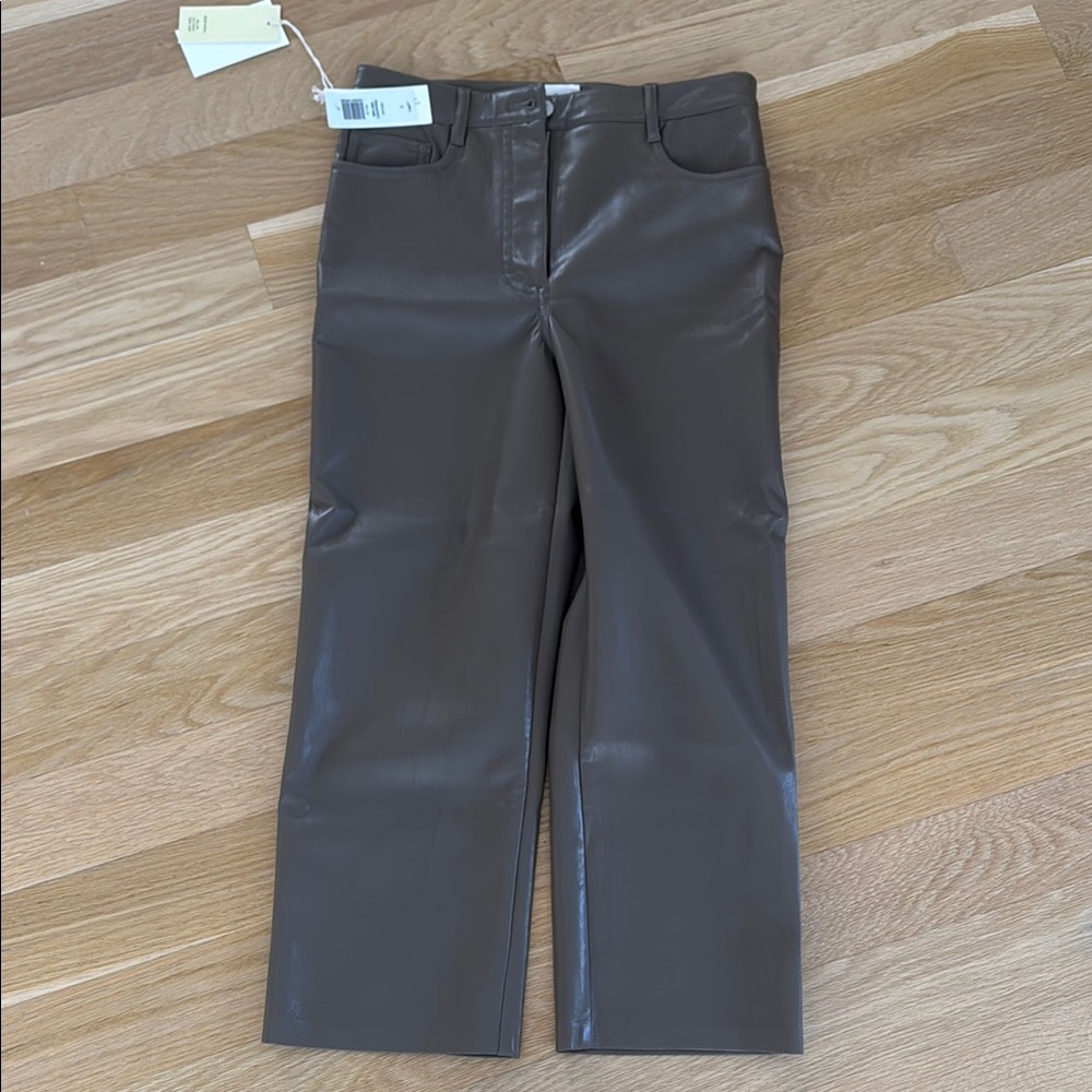 Brown Faux Leather Pants
